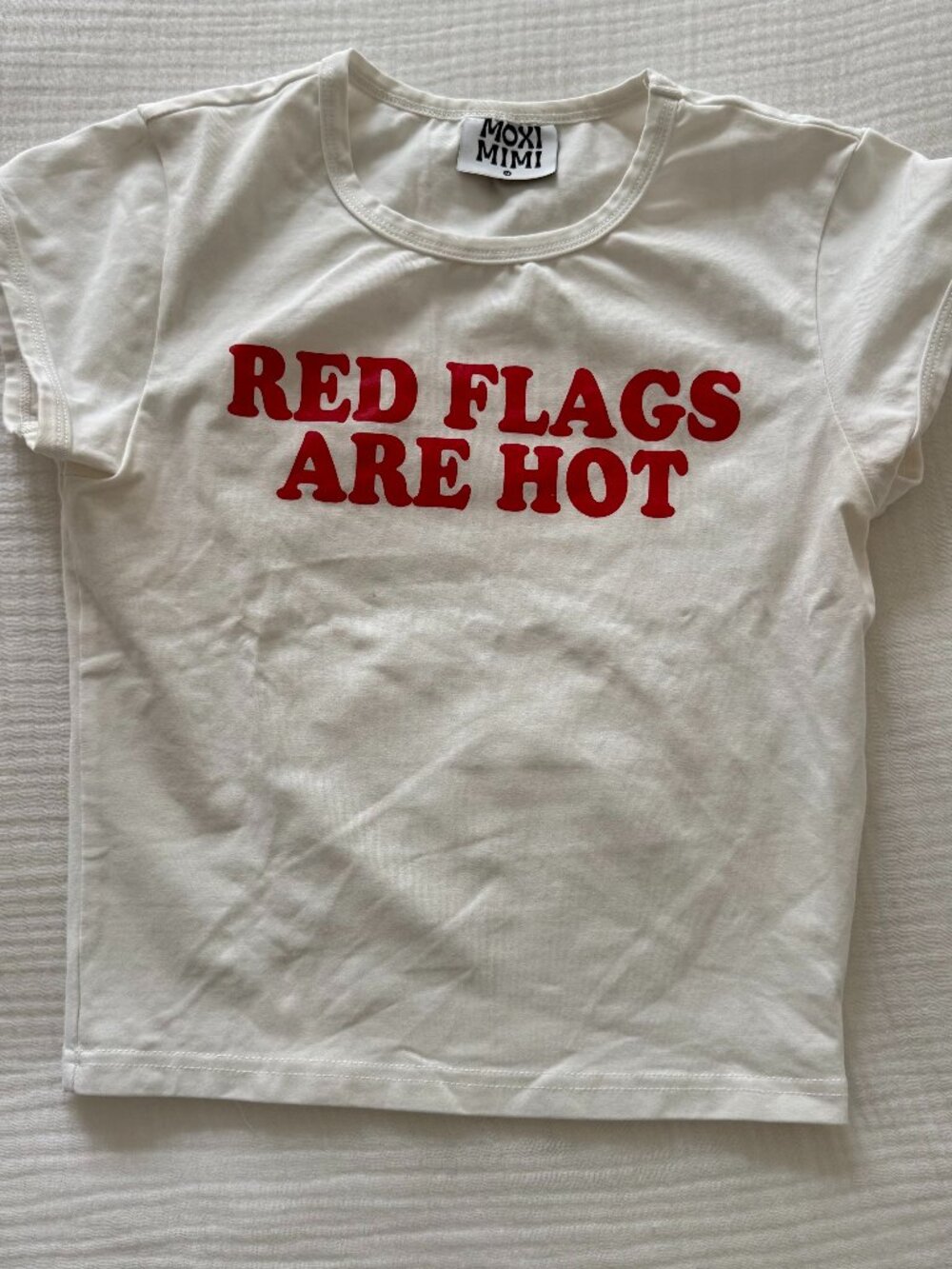 Moxi Mimi Graphic Baby Tee - Red Flags are Hot (M)